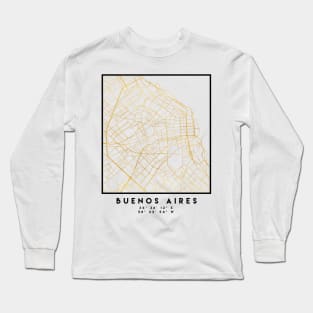 BUENOS AIRES ARGENTINA CITY STREET MAP ART Long Sleeve T-Shirt